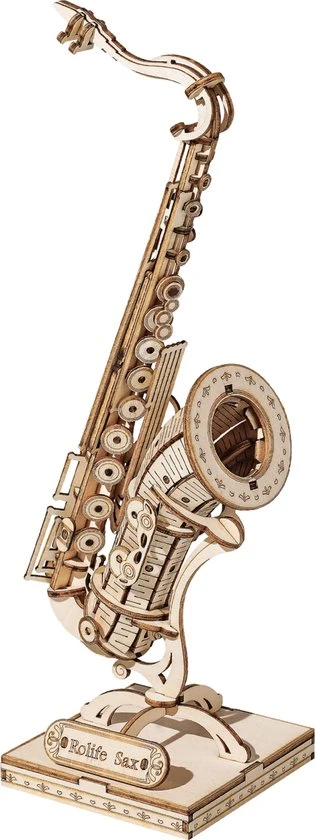 Robotime 3D Houten Puzzel Muziekinstrument Saxophone, TG309, 8,5x7x23cm - 6946785116793 3 Robotime 3D Houten Puzzel Muziekinstrument Saxophone, TG309, 8,5x7x23cm - 6946785116793