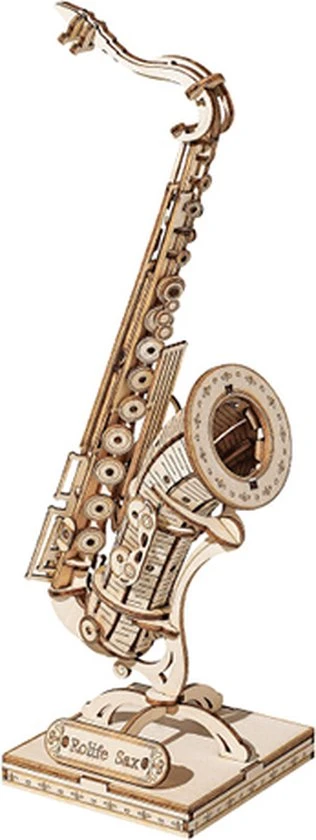 Robotime 3D Houten Puzzel Muziekinstrument Saxophone, TG309, 8,5x7x23cm - 6946785116793 14 Robotime 3D Houten Puzzel Muziekinstrument Saxophone, TG309, 8,5x7x23cm - 6946785116793 - Afbeelding 12