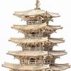 Rolife 3D DIY Houten Puzzel Vijf Verdiepingen Pagode Voor Volwassenen Tieners Model Kits Voor Volwassenen Om Te Bouwen, 275 Stuks -Exporteren puzzels winkel 491x840