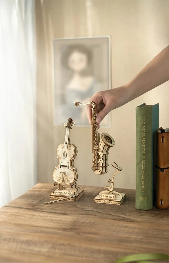 Robotime 3D Houten Puzzel Muziekinstrument Saxophone, TG309, 8,5x7x23cm - 6946785116793 5 Robotime 3D Houten Puzzel Muziekinstrument Saxophone, TG309, 8,5x7x23cm - 6946785116793 - Afbeelding 3