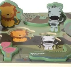 Mint And Milo Houten Dieren Puzzel - HOUTEN DIERENPUZZEL JUNGLE - HOUTEN VORMENPUZZEL Met Dieren - HOUTEN PUZZEL Met Dieren - Educatief Houten Speelgoed Vanaf 2 Jaar - MET EEN GRATIS ABC POSTER KAART ERBIJ -Exporteren puzzels winkel 550x233