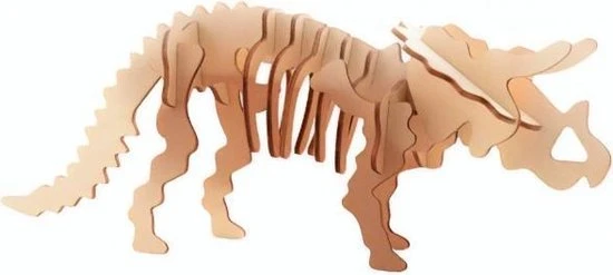 Merkloos Houten 3D Dinosaurus Puzzel, 4 Assorti 5 Merkloos Houten 3D Dinosaurus Puzzel, 4 Assorti - Afbeelding 3