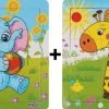 Aslan? 2 Houten Puzzels Van 9 Stukjes - Dieren: Olifant En Giraffe - Voor Kinderen Van 1-4 Jaar -Exporteren puzzels winkel 550x256