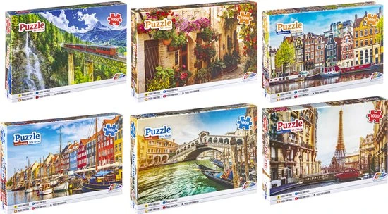 Grafix Voordeelpack 6x Puzzel 1000 Stukjes Volwassenen | Verschillende Steden Puzzels | Afmeting 50 X 70 CM | Legpuzzel 5 Grafix Voordeelpack 6x Puzzel 1000 Stukjes Volwassenen | Verschillende Steden Puzzels | Afmeting 50 X 70 CM | Legpuzzel - Afbeelding 3