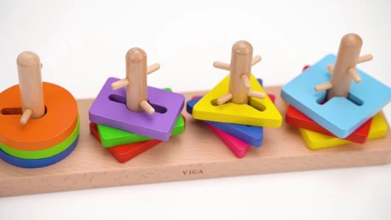 Vigatoys Viga Toys Vormenspel 10-delig Multicolor 4 Vigatoys Viga Toys Vormenspel 10-delig Multicolor - Afbeelding 2