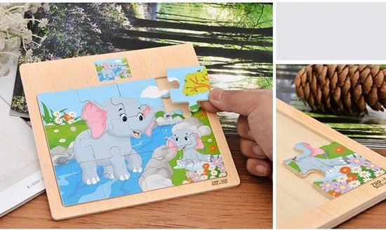 Sara Shop Hout Puzzel Van 12 Stukjes -Legpuzzels - Dier- Koe 7 Sara Shop Hout Puzzel Van 12 Stukjes -Legpuzzels - Dier- Koe - Afbeelding 5