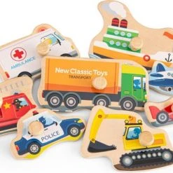 New Classic Toys Houten Legpuzzel Voertuigen - 8 Puzzelstukjes - FSC 100%-gecertificeerd Hout -Exporteren puzzels winkel 550x330 2