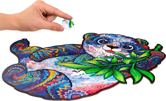 UNIDRAGON Houten Puzzel Dier - Serieuze Panda - 318 Stukjes - King Size 31x41 Cm 10 UNIDRAGON Houten Puzzel Dier - Serieuze Panda - 318 Stukjes - King Size 31x41 Cm - Afbeelding 8