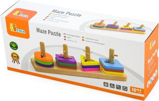 Vigatoys Viga Toys Vormenspel 10-delig Multicolor 6 Vigatoys Viga Toys Vormenspel 10-delig Multicolor - Afbeelding 4