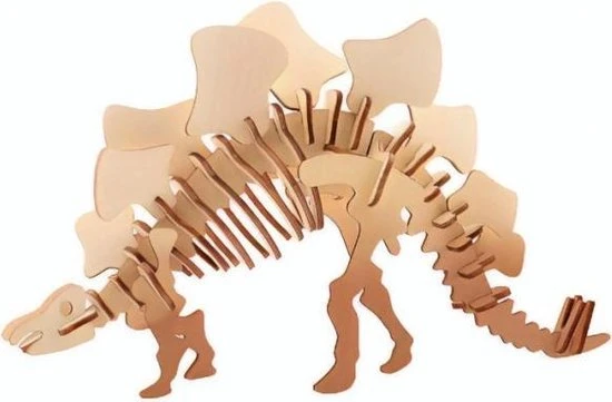 Merkloos Houten 3D Dinosaurus Puzzel, 4 Assorti 6 Merkloos Houten 3D Dinosaurus Puzzel, 4 Assorti - Afbeelding 4