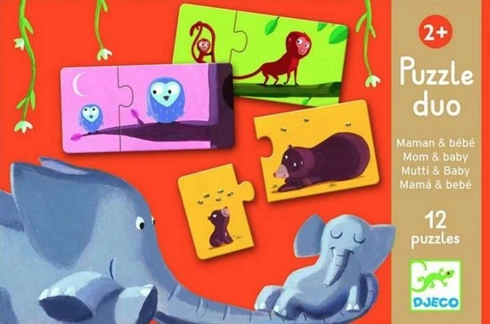 Djeco - Mama En Baby - 12 X 2 Stukjes 5 Djeco - Mama En Baby - 12 X 2 Stukjes - Afbeelding 3