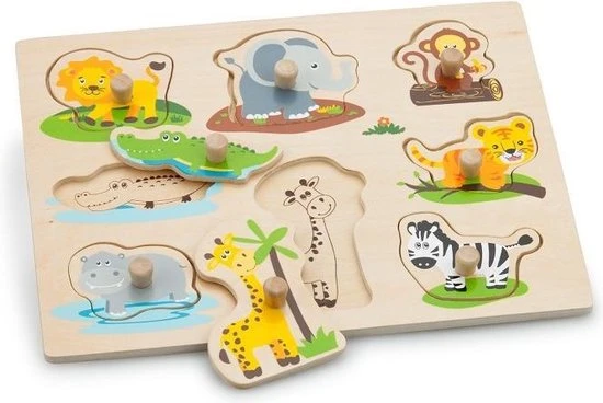 New Classic Toys Houten Legpuzzel Safari Dieren - 8 Puzzelstukjes - FSC 100%-gecertificeerd Hout 10 New Classic Toys Houten Legpuzzel Safari Dieren - 8 Puzzelstukjes - FSC 100%-gecertificeerd Hout - Afbeelding 8