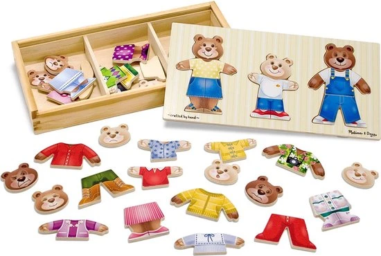 Melissa & Doug Mix 'n Match Houten Berenfamilie Om Aan Te Kleden Met Opslagdoos (45-delig) 7 Melissa & Doug Mix 'n Match Houten Berenfamilie Om Aan Te Kleden Met Opslagdoos (45-delig) - Afbeelding 5