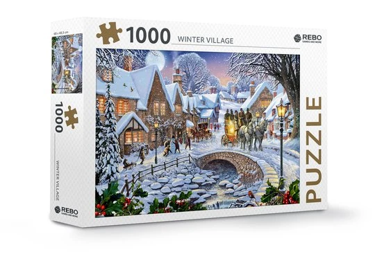 Onbekend Rebo Legpuzzel - 1000 St - Winter Village - Premium Quality 5 Onbekend Rebo Legpuzzel - 1000 St - Winter Village - Premium Quality - Afbeelding 3
