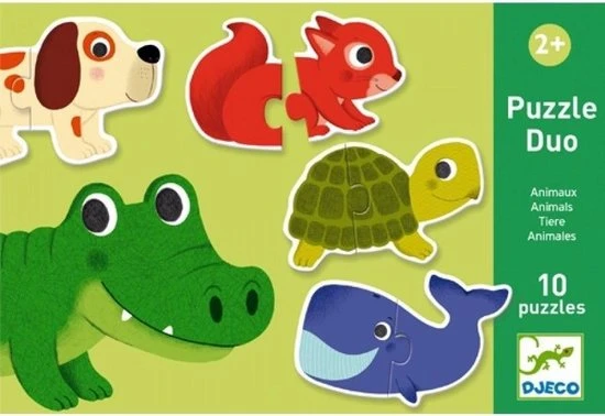 Djeco Puzzel Duo - Dieren - 10 X 2 Stukjes 4 Djeco Puzzel Duo - Dieren - 10 X 2 Stukjes - Afbeelding 2