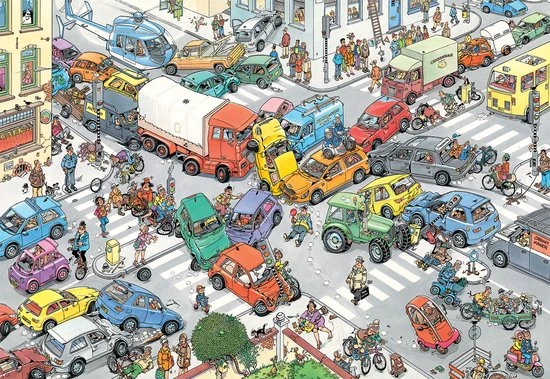 Jumbo Jan Van Haasteren Verkeerschaos - Legpuzzel 3000 Stukjes 5 Jumbo Jan Van Haasteren Verkeerschaos - Legpuzzel 3000 Stukjes - Afbeelding 3