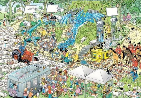 Jan Van Haasteren De Filmset Puzzel - 2000 Stukjes 6 Jan Van Haasteren De Filmset Puzzel - 2000 Stukjes - Afbeelding 4