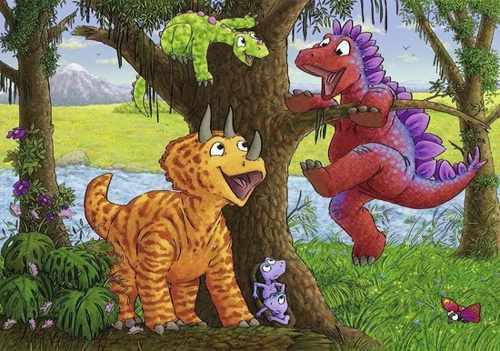 Ravensburger Puzzel Vrolijke Dino's - 2x24 Stukjes - Kinderpuzzel 5 Ravensburger Puzzel Vrolijke Dino's - 2x24 Stukjes - Kinderpuzzel - Afbeelding 3