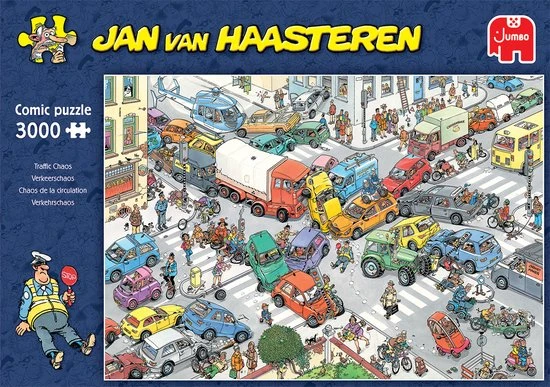 Jumbo Jan Van Haasteren Verkeerschaos - Legpuzzel 3000 Stukjes 4 Jumbo Jan Van Haasteren Verkeerschaos - Legpuzzel 3000 Stukjes - Afbeelding 2