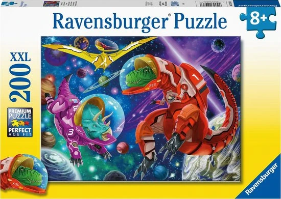 Ravensburger Puzzel Dino's In De Ruimte - Legpuzzel - 200XXL Stukjes 3 Ravensburger Puzzel Dino's In De Ruimte - Legpuzzel - 200XXL Stukjes