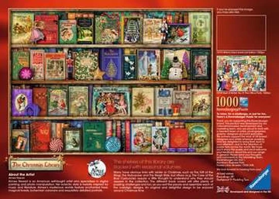Ravensburger Puzzel The Christmas Library - Legpuzzel - 1000 Stukjes 6 Ravensburger Puzzel The Christmas Library - Legpuzzel - 1000 Stukjes - Afbeelding 4