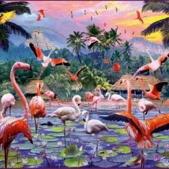 Ravensburger Puzzel Roze Flamingo's - Legpuzzel - 1000 Stukjes -Exporteren puzzels winkel 550x392 204