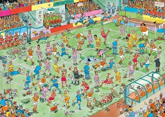 Jan Van Haasteren WK Vrouwenvoetbal Puzzel - 1000 Stukjes 4 Jan Van Haasteren WK Vrouwenvoetbal Puzzel - 1000 Stukjes - Afbeelding 2