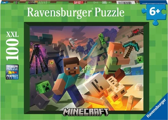 Ravensburger Puzzel Monster Minecraft - Legpuzzel - 100XXL Stukjes 3 Ravensburger Puzzel Monster Minecraft - Legpuzzel - 100XXL Stukjes