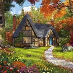 Falcon Puzzel The Woodland Cottage - Legpuzzel - 2 X 1000 Stukjes -Exporteren puzzels winkel 550x392 85