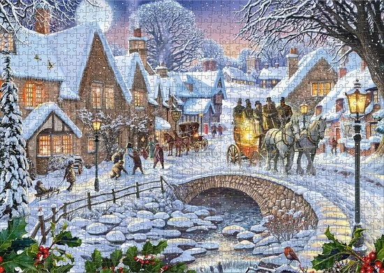 Onbekend Rebo Legpuzzel - 1000 St - Winter Village - Premium Quality 6 Onbekend Rebo Legpuzzel - 1000 St - Winter Village - Premium Quality - Afbeelding 4