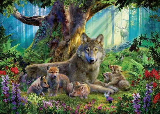 Ravensburger Puzzel Familie Wolf In Het Bos - Legpuzzel - 1000 Stukjes 5 Ravensburger Puzzel Familie Wolf In Het Bos - Legpuzzel - 1000 Stukjes - Afbeelding 3