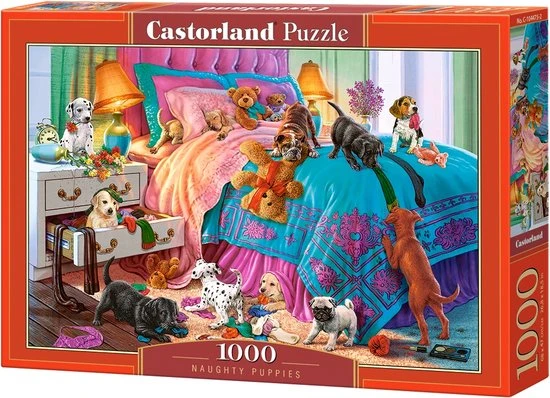 Castorland Legpuzzel Naughty Puppies - 68 X 47cm - 1000 Stukjes 3 Castorland Legpuzzel Naughty Puppies - 68 X 47cm - 1000 Stukjes
