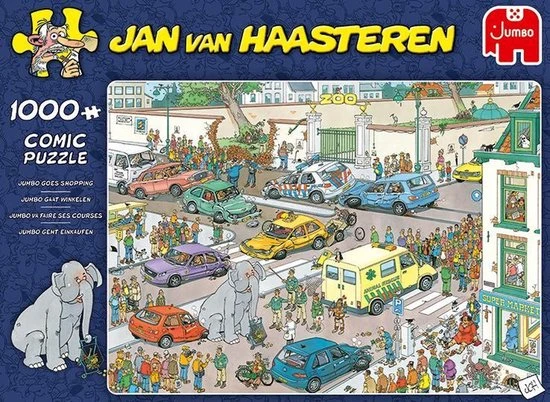 Jan Van Haasteren Jumbo Gaat Winkelen Puzzel - 1000 Stukjes 10 Jan Van Haasteren Jumbo Gaat Winkelen Puzzel - 1000 Stukjes - Afbeelding 8