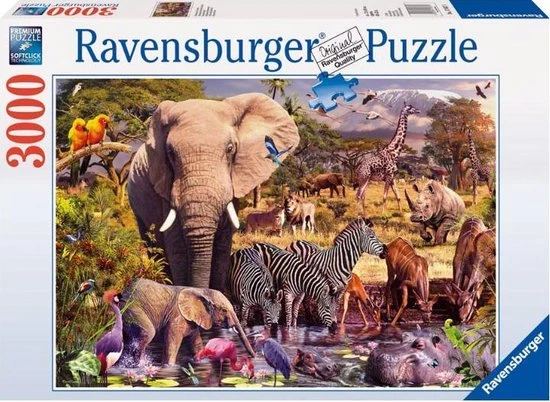 Ravensburger Puzzel Afrikaanse Dierenwereld - Legpuzzel - 3000 Stukjes 8 Ravensburger Puzzel Afrikaanse Dierenwereld - Legpuzzel - 3000 Stukjes - Afbeelding 6