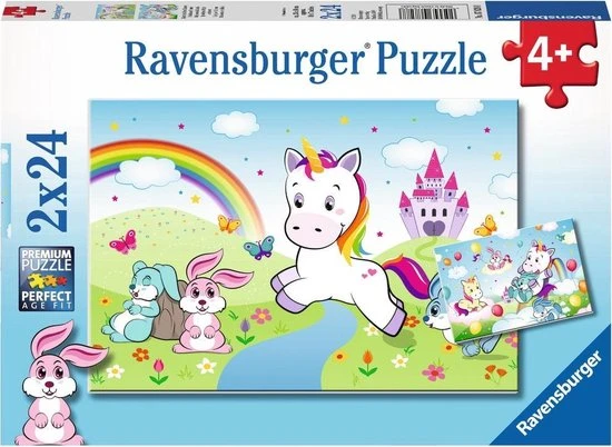 Ravensburger Puzzel Sprookjesachtige Eenhoorn - 2x24 Stukjes - Kinderpuzzel 3 Ravensburger Puzzel Sprookjesachtige Eenhoorn - 2x24 Stukjes - Kinderpuzzel