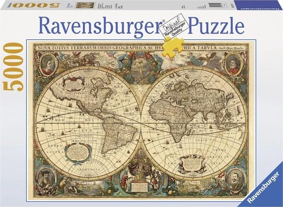 Ravensburger Puzzel Antieke Wereldkaart - Legpuzzel - 5000 Stukjes 3 Ravensburger Puzzel Antieke Wereldkaart - Legpuzzel - 5000 Stukjes