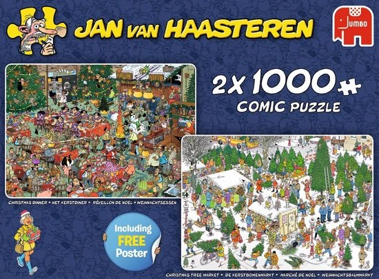 Jan Van Haasteren Christmas Gifts Puzzel - 2x1000 Stukjes 11 Jan Van Haasteren Christmas Gifts Puzzel - 2x1000 Stukjes - Afbeelding 9
