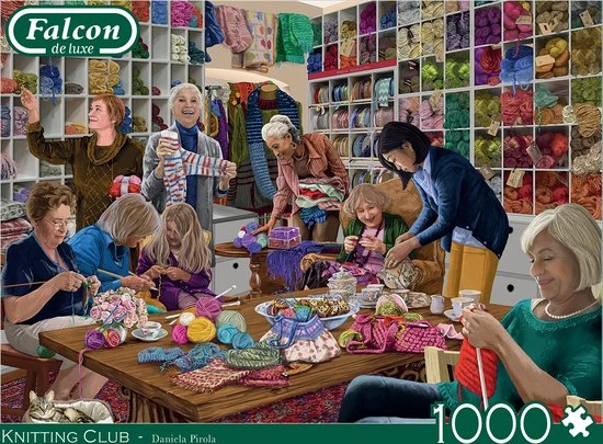 Falcon Puzzel Knitting Club - Legpuzzel - 1000 Stukjes 5 Falcon Puzzel Knitting Club - Legpuzzel - 1000 Stukjes - Afbeelding 3