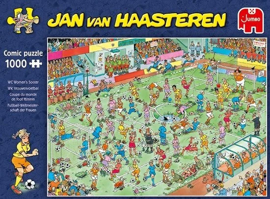 Jan Van Haasteren WK Vrouwenvoetbal Puzzel - 1000 Stukjes 8 Jan Van Haasteren WK Vrouwenvoetbal Puzzel - 1000 Stukjes - Afbeelding 6