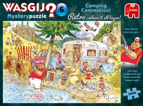 Wasgij Retro Mystery 6 Onrust Op De Camping! Puzzel - 1000 Stukjes 7 Wasgij Retro Mystery 6 Onrust Op De Camping! Puzzel - 1000 Stukjes - Afbeelding 5