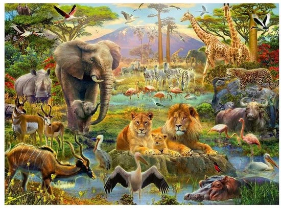 Ravensburger Puzzel Dieren Van De Savanne - Legpuzzel - 200 Stukjes 4 Ravensburger Puzzel Dieren Van De Savanne - Legpuzzel - 200 Stukjes - Afbeelding 2