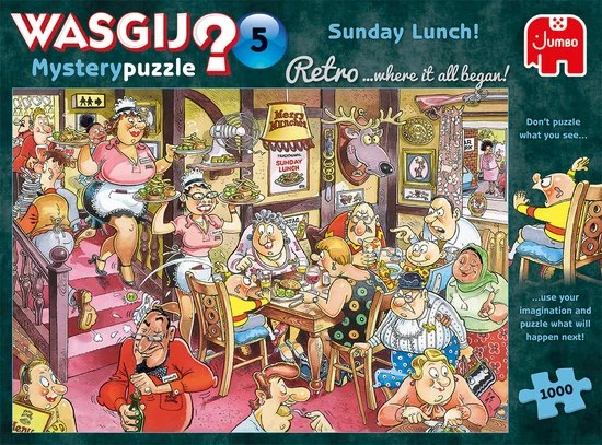 Wasgij Retro Mystery 5 Zondagse Lunch! Puzzel - 1000 Stukjes 8 Wasgij Retro Mystery 5 Zondagse Lunch! Puzzel - 1000 Stukjes - Afbeelding 6