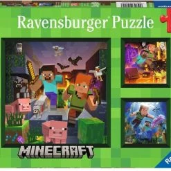 Ravensburger Puzzel Minecraft Biomes - Legpuzzel - 3x49 Stukjes -Exporteren puzzels winkel 550x407 55