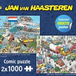 Jan Van Haasteren Verkeerschaos & Ter Land Ter Zee En In De Lucht - Legpuzzel 2x1000 Stukjes -Exporteren puzzels winkel 550x407 7