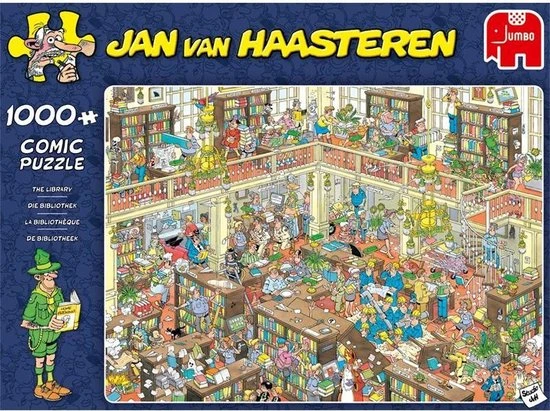 Jan Van Haasteren De Bibliotheek Puzzel - 1000 Stukjes 11 Jan Van Haasteren De Bibliotheek Puzzel - 1000 Stukjes - Afbeelding 9