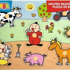 Bumba Houten Puzzel Met Nopjes - Dieren/boerderij - 7 Stukken