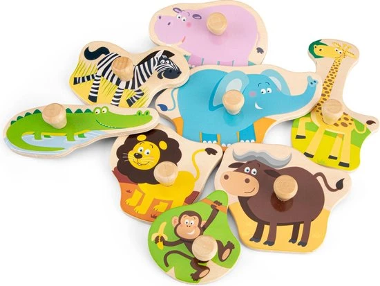 New Classic Toys Houten Legpuzzel Safari Dieren - 8 Puzzelstukjes - FSC 100%-gecertificeerd Hout 6 New Classic Toys Houten Legpuzzel Safari Dieren - 8 Puzzelstukjes - FSC 100%-gecertificeerd Hout - Afbeelding 4