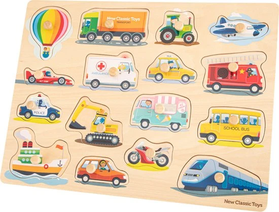 New Classic Toys Houten Legpuzzel Voertuigen - 16 Puzzelstukjes - FSC 100%-gecertificeerd Hout 5 New Classic Toys Houten Legpuzzel Voertuigen - 16 Puzzelstukjes - FSC 100%-gecertificeerd Hout - Afbeelding 3