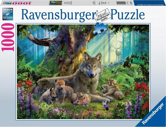 Ravensburger Puzzel Familie Wolf In Het Bos - Legpuzzel - 1000 Stukjes 3 Ravensburger Puzzel Familie Wolf In Het Bos - Legpuzzel - 1000 Stukjes