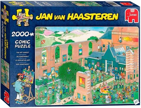 Jan Van Haasteren De Kunstmarkt Puzzel - 2000 Stukjes 16 Jan Van Haasteren De Kunstmarkt Puzzel - 2000 Stukjes - Afbeelding 14